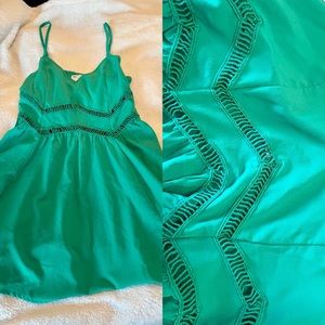ASOS cut-out detail green cami dress, size small